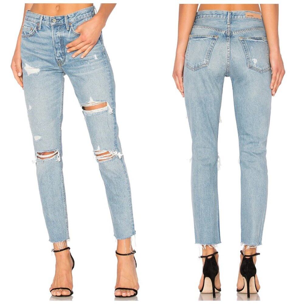 NEW GRLFRND Karolina Jeans Slim Distressed Ripped A Little More Love